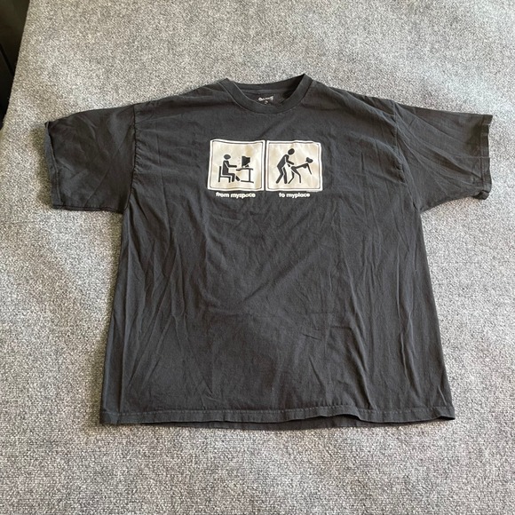 MrUnderground Other - Vintage MrUnderground From MySpace To MyPlace Graphic TShirt Mens XL Black Humor